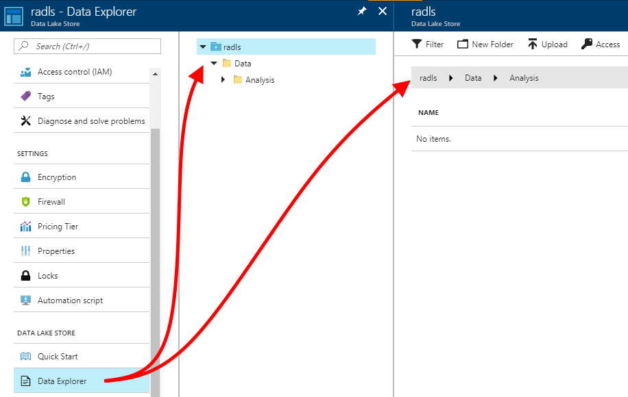 Use ADLS account Data Explorer blade to view and set file system access in the Azure portal