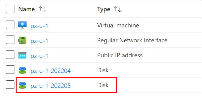 VM OS Disk for May 2022 shown in Resource Group